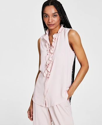 Bar III Women's Ruffled Top, Created For Macy's 5 Bar III Women's Ruffled Top, Created For Macy's - Image 5