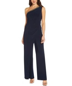 Adrianna Papell Embellished One-Shoulder Jumpsuit