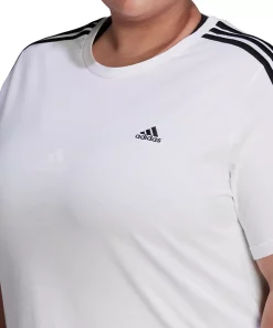ADIDAS Plus Size Essentials Slim 3-Stripes T-Shirt -CeCe cloth-shop 20931821 fpx