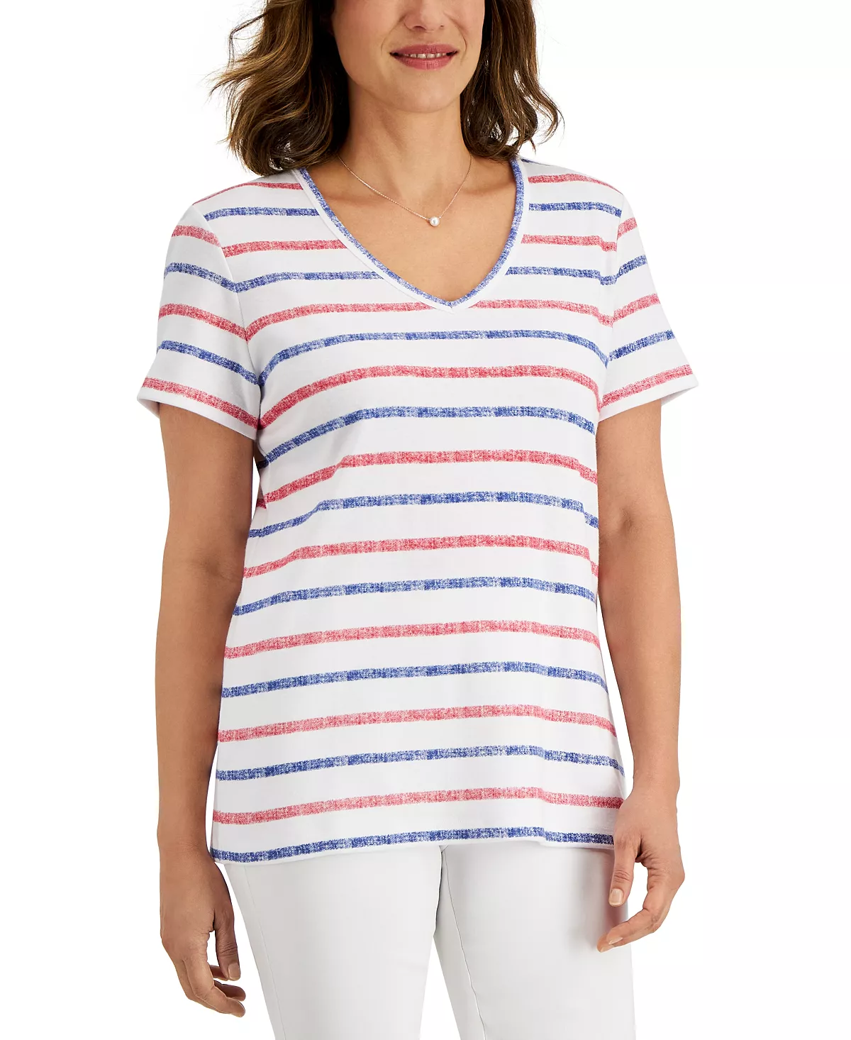 Karen Scott Women's Striped Top, Created For Macy's 1 Karen Scott Women's Striped Top, Created For Macy's