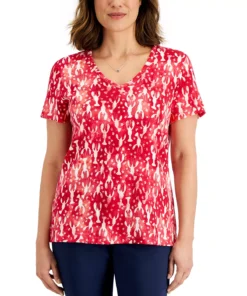 Karen Scott Women's Lobster Love Printed Top, Created For Macy's