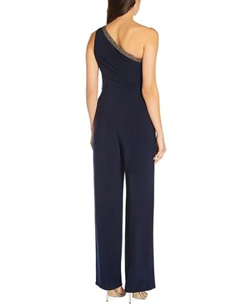 Adrianna Papell Embellished One-Shoulder Jumpsuit 2 Adrianna Papell Embellished One-Shoulder Jumpsuit - Image 2