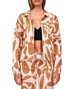 Sanctuary Printed Jeani Button-Down Denim Jacket