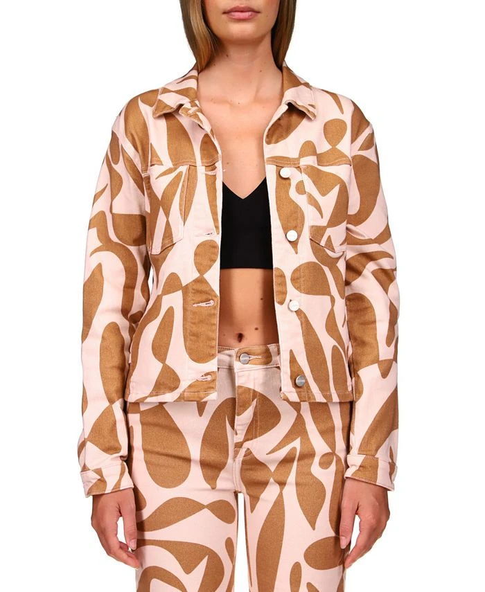 Sanctuary Printed Jeani Button-Down Denim Jacket 1 Sanctuary Printed Jeani Button-Down Denim Jacket