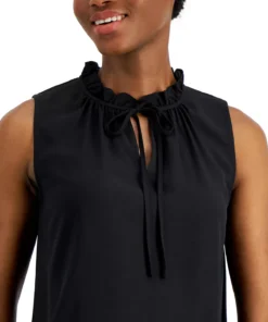 Anne Klein Women's Tulla Split-Neck Sleeveless Top -CeCe cloth-shop 21252592 fpx