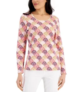 Karen Scott Women's Catalina Printed Top, Created For Macy's
