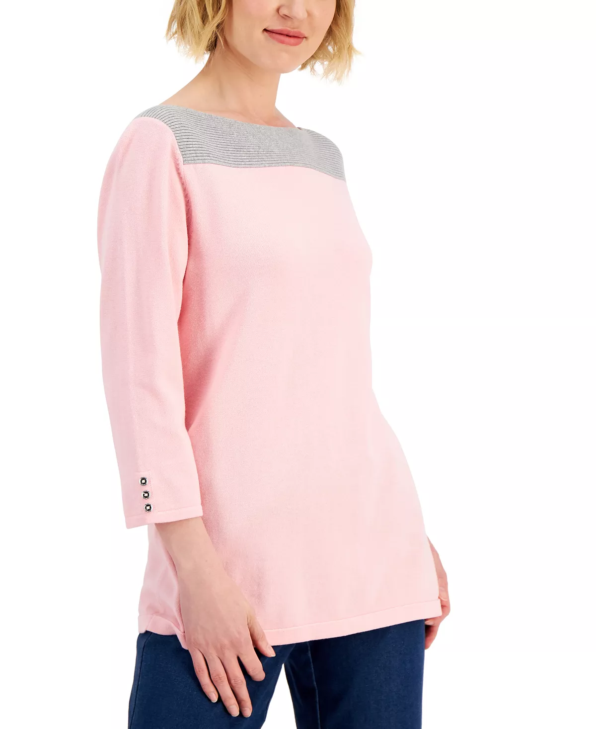 Karen Scott Colorblocked Boat-Neck Top, Created For Macy's 1 Karen Scott Colorblocked Boat-Neck Top, Created For Macy's