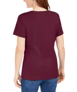 Karen Scott Hort Sleeve Henley Top, Created For Macy's 32 Karen Scott Hort Sleeve Henley Top, Created For Macy's -CeCe cloth-shop 21263857 fpx