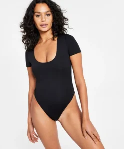 Bar III Women's Scoop-Neck Compression Bodycon Bodysuit, Created For Macy's