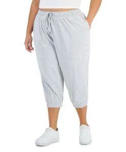 ID Ideology Performance Plus Size Cropped Jogger Pants, Created For Macy's