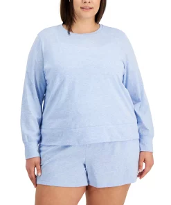 ID Ideology Plus Size Retro Recycled Long-Sleeve Top, Created For Macy's -CeCe cloth-shop 21446007 fpx