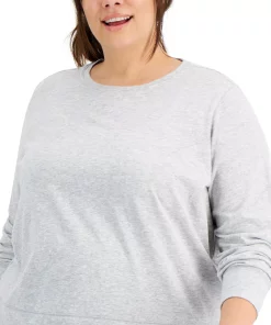 ID Ideology Plus Size Retro Recycled Long-Sleeve Top, Created For Macy's -CeCe cloth-shop 21446023 fpx
