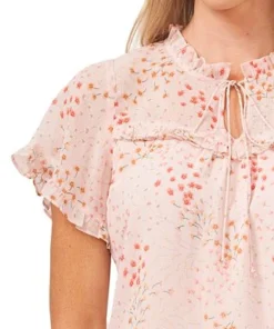 CeCe Women's Ruffled Tie V-Neck Top -CeCe cloth-shop 21477978 fpx