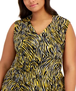Kasper Plus Size Printed Sleeveless Top -CeCe cloth-shop 21555750 fpx