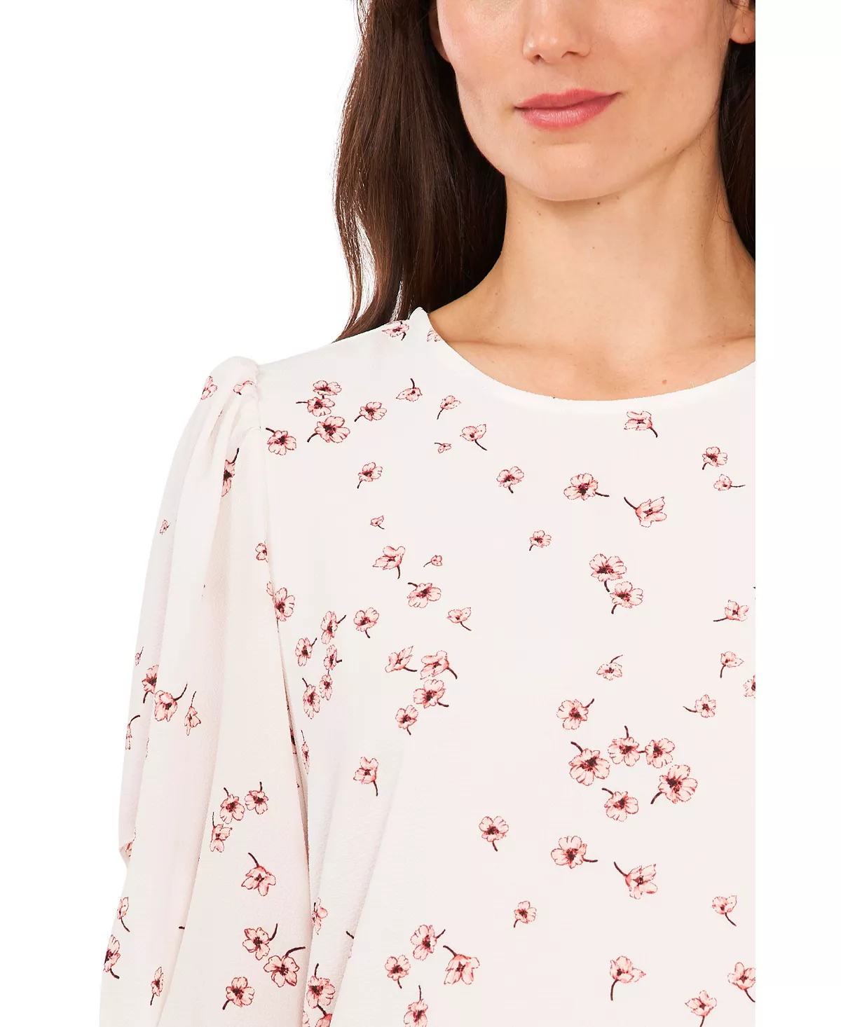CeCe Women's Bow Detail Printed Puff Sleeve Blouse Top 3 CeCe Women's Bow Detail Printed Puff Sleeve Blouse Top - Image 3