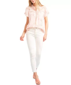 CeCe Women's Ruffled Tie V-Neck Top -CeCe cloth-shop 21599185 fpx