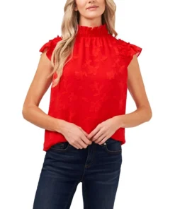 CeCe Ruffled Flutter Sleeve Blouse Top