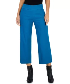 Charter Club Women's Jacquard Pull-On Wide-Leg Cropped Pants, Created For Macy's -CeCe cloth-shop 21607683 fpx