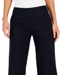 Charter Club Women's Jacquard Pull-On Wide-Leg Cropped Pants, Created For Macy's -CeCe cloth-shop 21607691 fpx