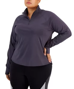 ID Ideology Plus Size Quarter-Zip Sweatshirt, Created For Macy's