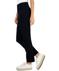 Charter Club Women's Afternoon Dot-Print Cambridge Ponté-Knit Pants, Created For Macy's -CeCe cloth-shop 21674283 fpx