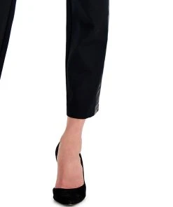 JM Collection Women's Faux-Leather-Stripe Ponté-Knit Pants, Created For Macy's -CeCe cloth-shop 21688125 fpx