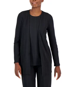 Alfani Women's Ribbed-Stripe Open-Front Cardigan, Created For Macy's -CeCe cloth-shop 21704185 fpx