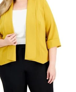 Kasper Plus Size Open-Front Soft Blazer -CeCe cloth-shop 21719912 fpx