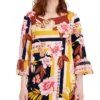 JM Collection Women's Printed Bell-Sleeve Top, Created For Macy's