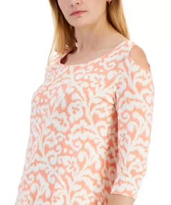JM Collection Women's Printed Burnout Top, Created For Macy's -CeCe cloth-shop 21721944 fpx