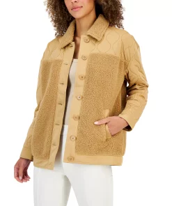 Style & Co Women's Quilted Fleece Jacket, Created For Macy's