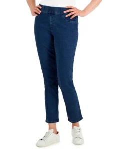 Karen Scott Women's Pull-On Denim Pants, Created For Macy's