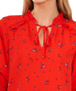 CeCe Women's Tie-Neck Floral-Print Blouse -CeCe cloth-shop 21731199 fpx