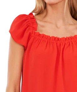 CeCe Ruffled Square-Neck Top -CeCe cloth-shop 21731605 fpx