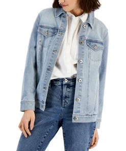 Style & Co Women's Denim Trucker Jacket, Created For Macy's