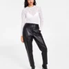 Bar III Women's Lace Long-Sleeve Bodysuit, Created For Macy's