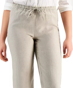 Charter Club Women's Linen Capri Tie-Waist Pants, Created For Macy's 11 Charter Club Women's Linen Capri Tie-Waist Pants, Created For Macy's -CeCe cloth-shop 21760506 fpx