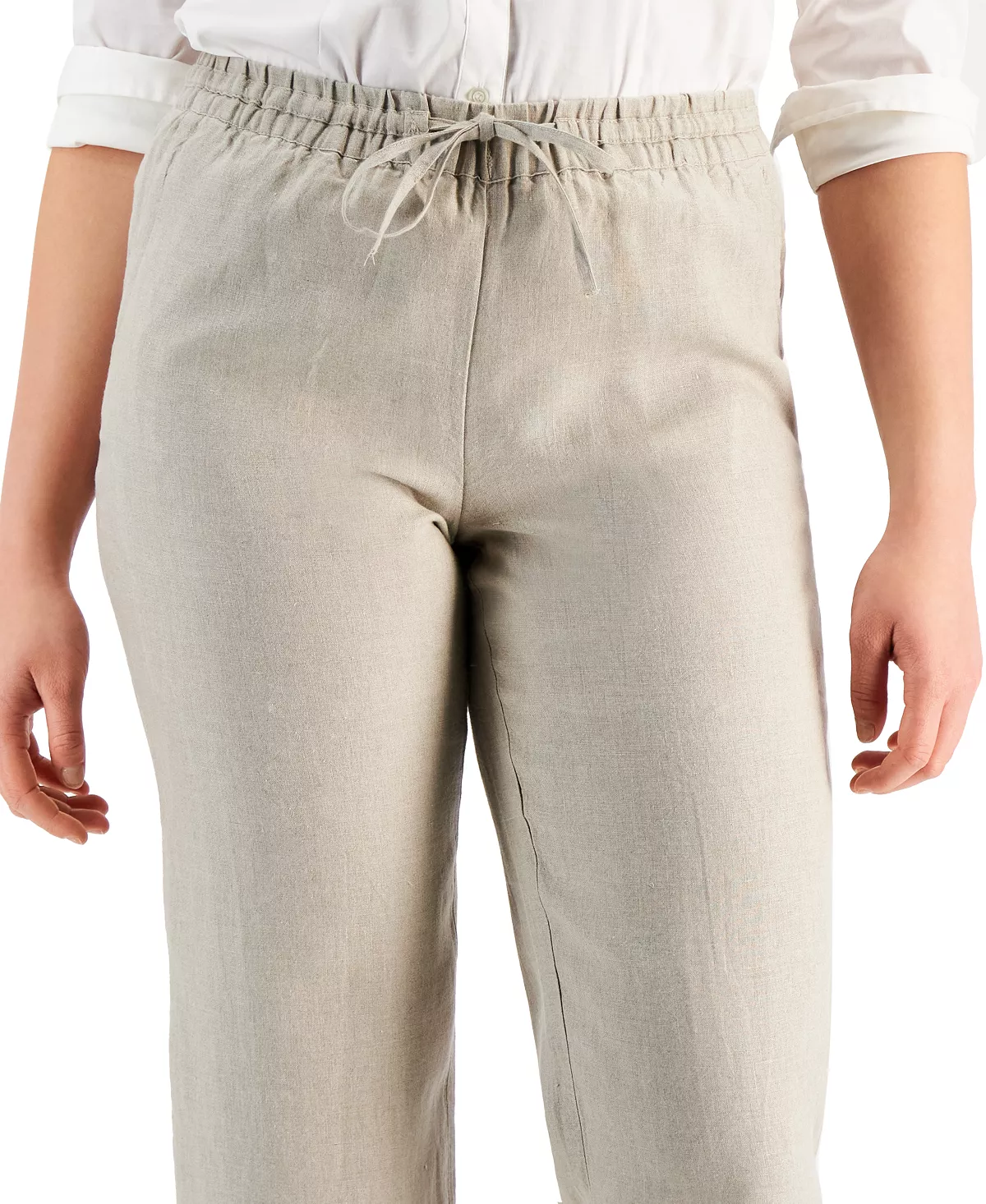 Charter Club Women's Linen Capri Tie-Waist Pants, Created For Macy's 3 Charter Club Women's Linen Capri Tie-Waist Pants, Created For Macy's - Image 3