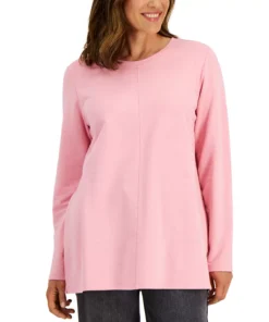 Karen Scott Women's Seam-Front French Terry Tunic, Created For Macy's -CeCe cloth-shop 21768285 fpx