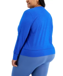 ID Ideology Plus Size Retro Recycled Long-Sleeve Top, Created For Macy's -CeCe cloth-shop 21869613 fpx
