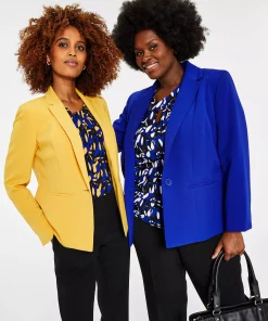 Kasper Plus Size Crepe One-Button Blazer -CeCe cloth-shop 21870116 fpx 1