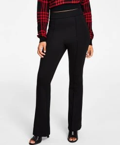 Bar III Women's Ponté-Knit Flare-Leg Pants, Created For Macy's