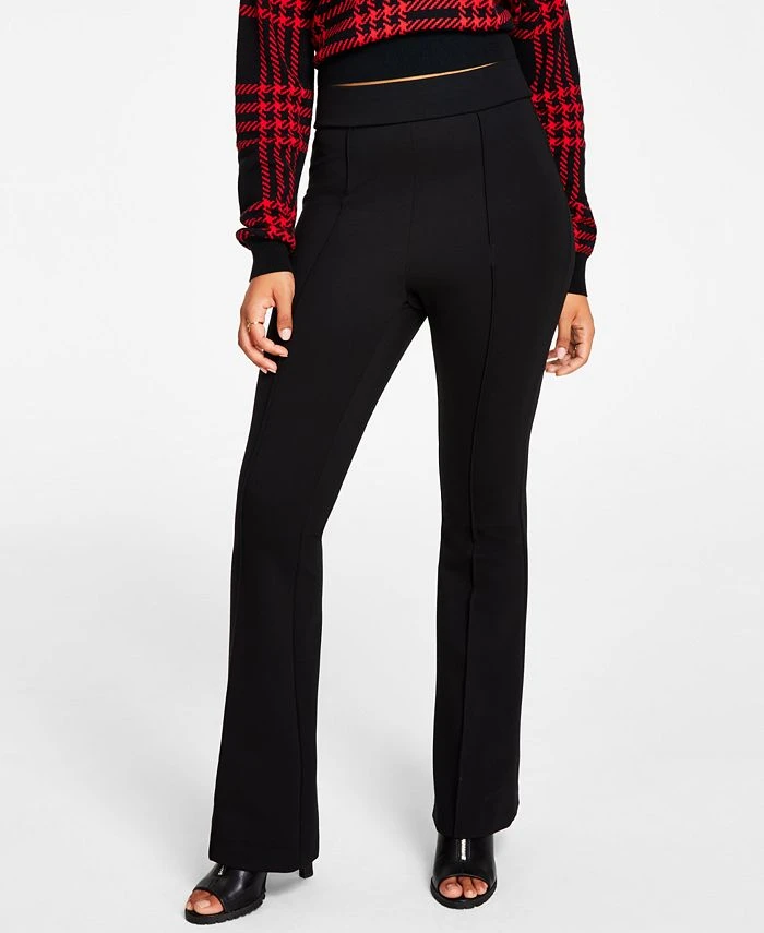 Bar III Women's Ponté-Knit Flare-Leg Pants, Created For Macy's 1 Bar III Women's Ponté-Knit Flare-Leg Pants, Created For Macy's