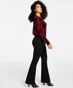 Bar III Women's Ponté-Knit Flare-Leg Pants, Created For Macy's 7 Bar III Women's Ponté-Knit Flare-Leg Pants, Created For Macy's -CeCe cloth-shop 21880951 fpx