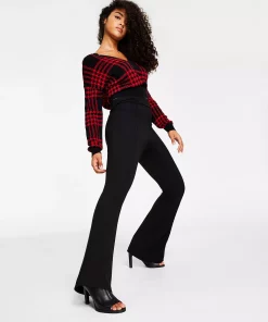Bar III Women's Ponté-Knit Flare-Leg Pants, Created For Macy's 8 Bar III Women's Ponté-Knit Flare-Leg Pants, Created For Macy's -CeCe cloth-shop 21880952 fpx