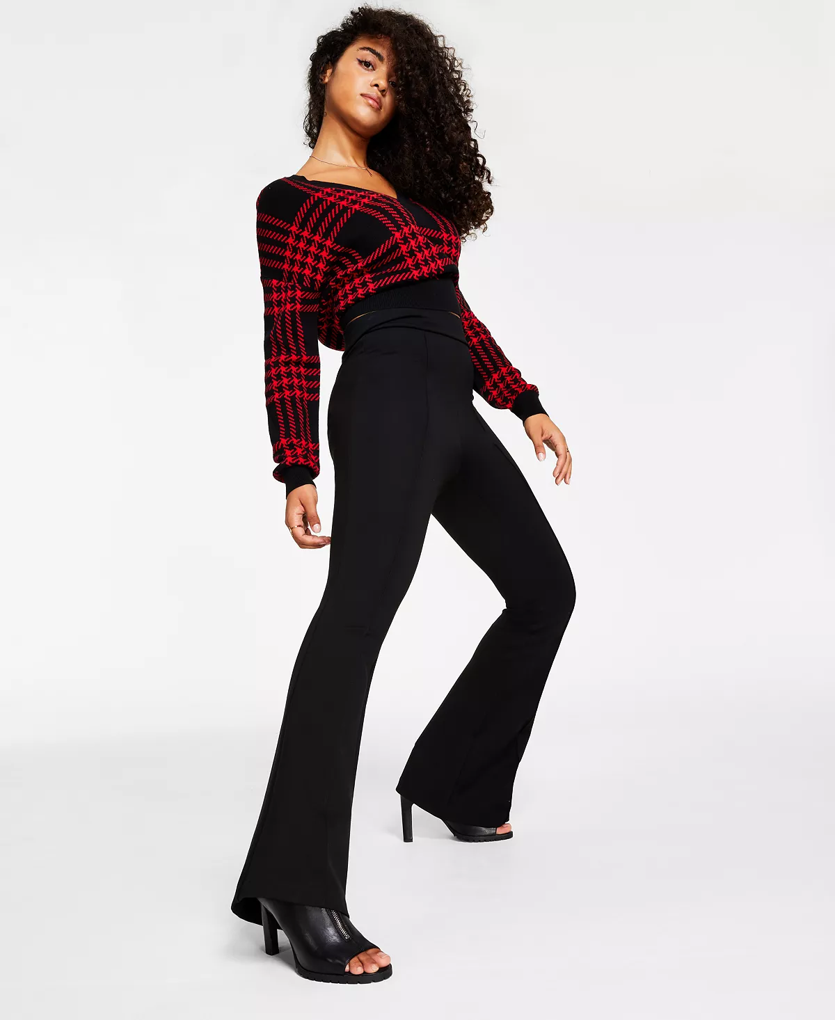 Bar III Women's Ponté-Knit Flare-Leg Pants, Created For Macy's 4 Bar III Women's Ponté-Knit Flare-Leg Pants, Created For Macy's - Image 4