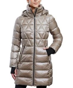 Anne Klein Women's Hooded Packable Puffer Coat