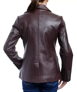 Anne Klein Women's Leather Blazer Coat -CeCe cloth-shop 21908583 fpx