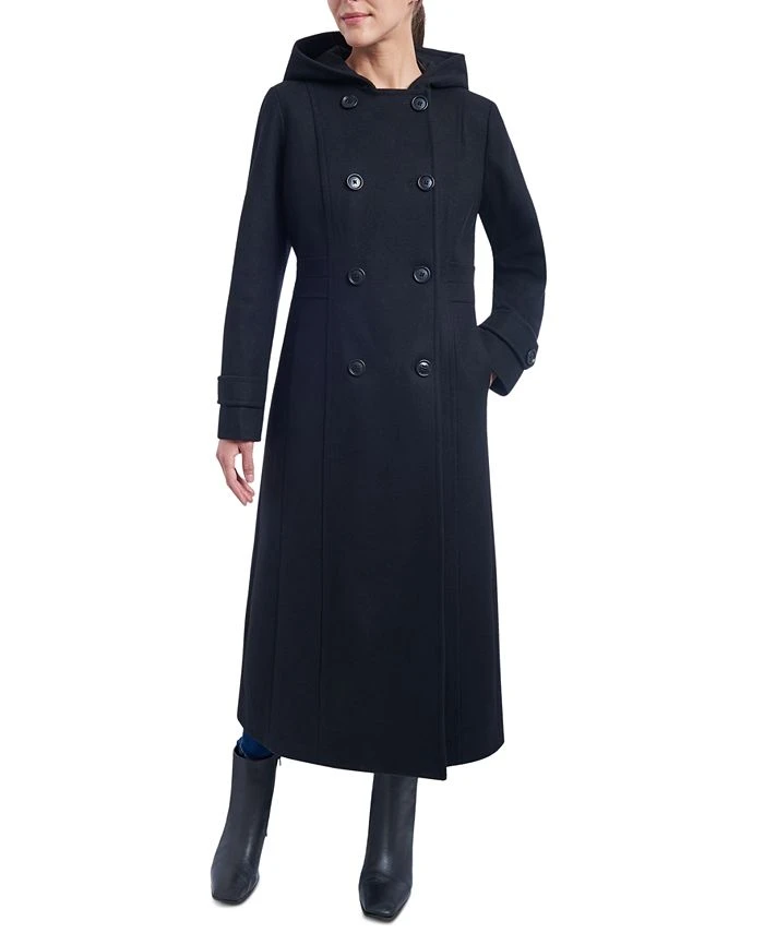 Anne Klein Women's Hooded Double-Breasted Maxi Coat 1 Anne Klein Women's Hooded Double-Breasted Maxi Coat