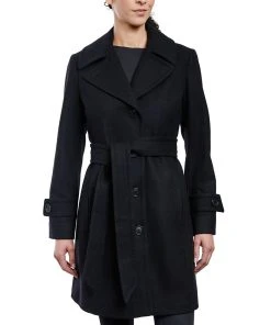 Anne Klein Women's Belted Peacoat, Created For Macy's